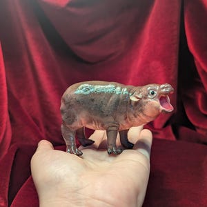 Moo Deng, Baby Hippo, lifelike Figurine