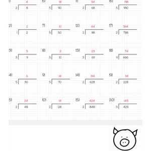 500 Math Drills Long Division Worksheets with Answers | Etsy
