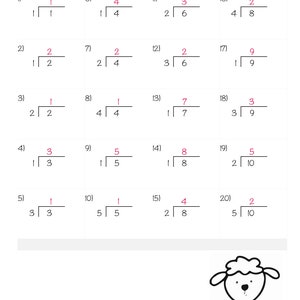 Division Practice Worksheets & Flashcards | Etsy