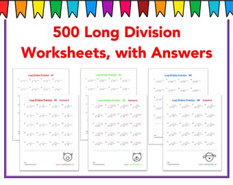 500 Math Drills - Long Division Worksheets (with Answers)