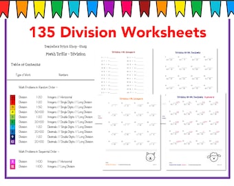 135 Math Drills - Division Worksheets (with Answers)