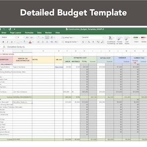 Construction Budget, Management and Cost Tracking Tool - Etsy