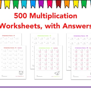 500 Math Drills - Multiplication Worksheets (with Answers)
