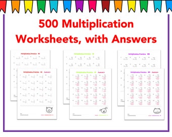 500 Math Drills - Multiplication Worksheets (with Answers)