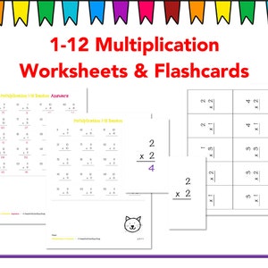 1-12 Multiplication Practice - Worksheets & Flashcards
