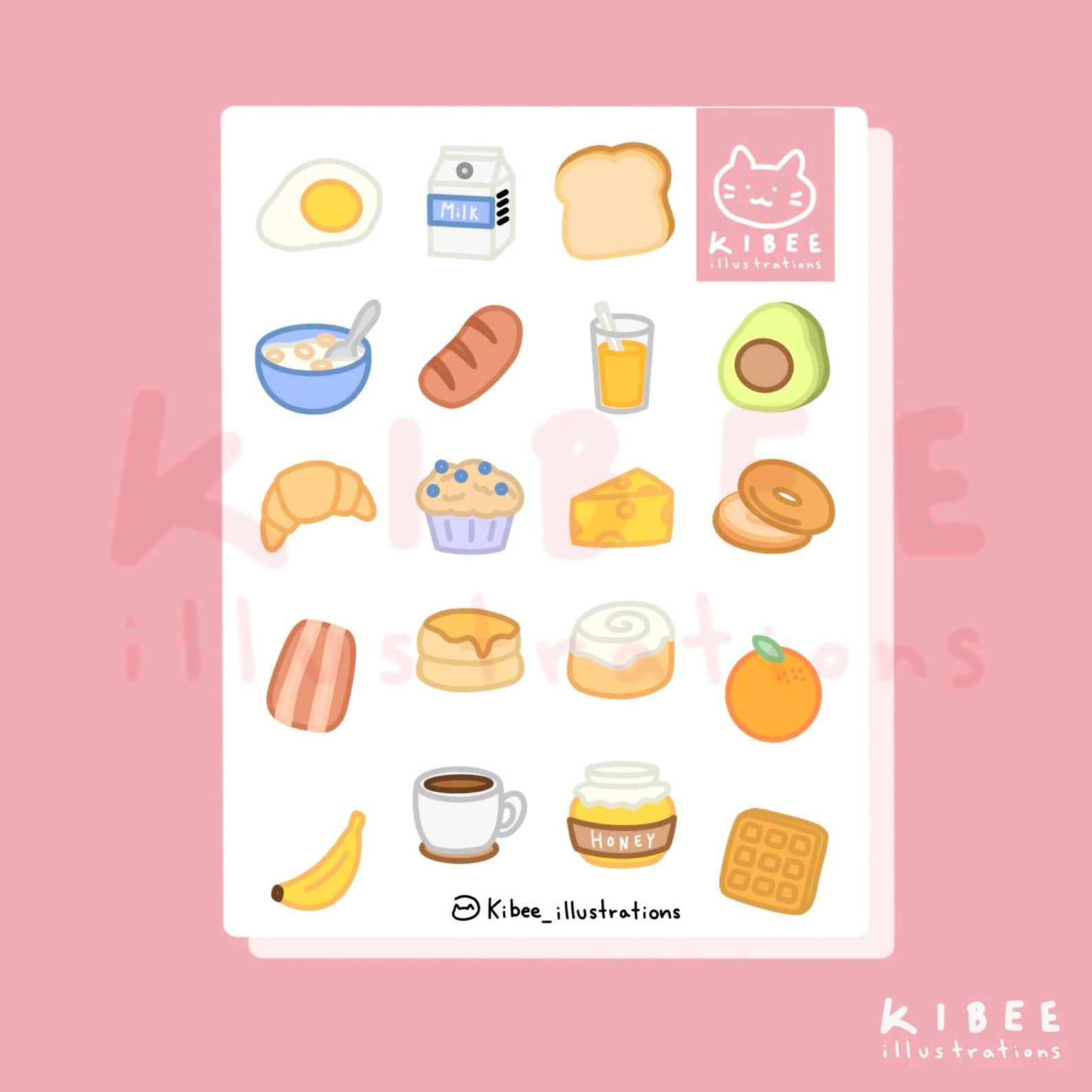 Breakfast Sticker Sheet - Etsy