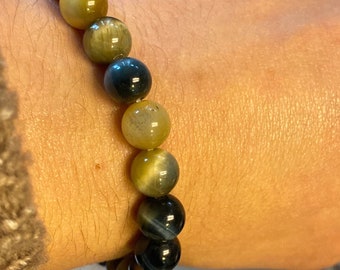 Blue and Yellow Tigers Eye Bracelet