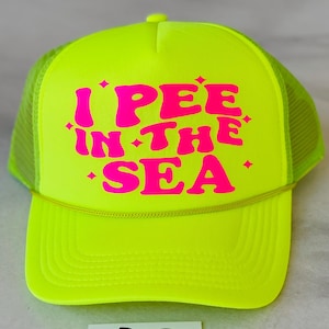 Gorra de camionero "Hago pis en el mar": gorra divertida para vacaciones en la playa
