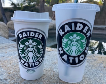 Raider Nation Starbucks Tumbler, Raider Fans, Father's Day gift, Raider Nation, Personalized, Customized Raider Tumbler, Football fans,