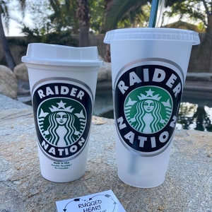 Raider Nation Starbucks Tumbler, Raider Fans, Father's Day gift, Raider Nation, Personalized, Customized Raider Tumbler, Football fans,