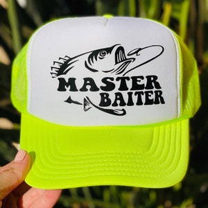 Master Baiter Trucker Hat: Funny Fishing Slogan