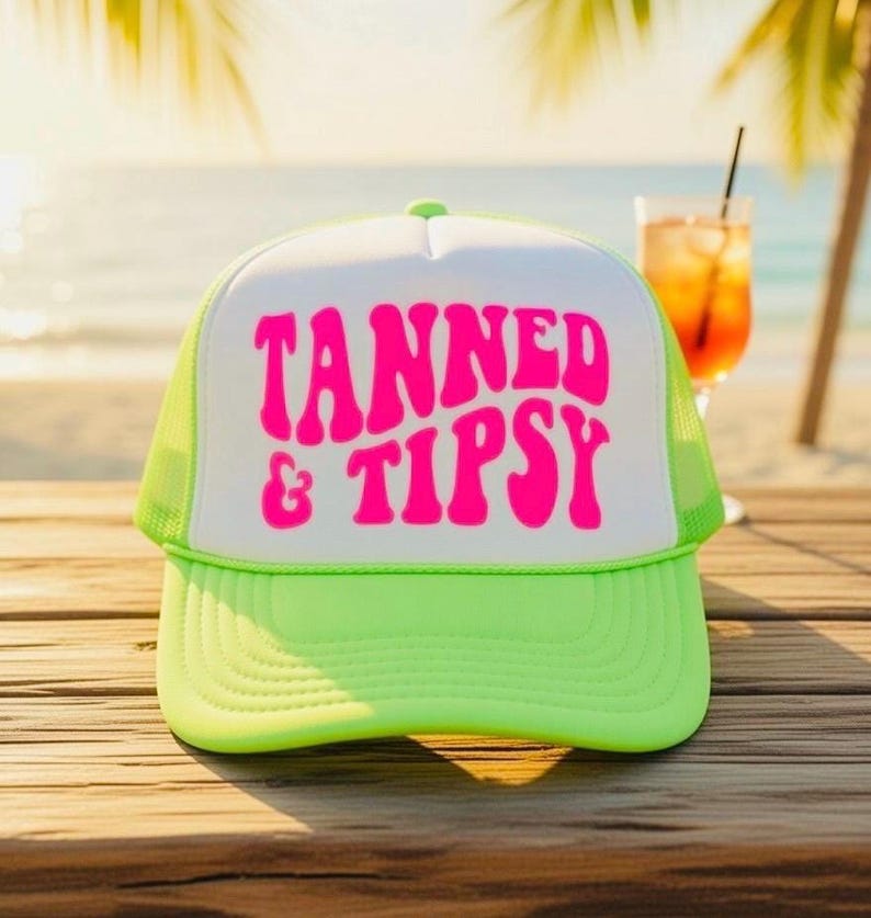 Tanned & Tipsy Trucker Hat: Fun Beach Bachelorette Party - Etsy