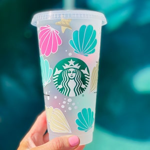 Seashell Ocean cup, Beach lovers gift, Under the Sea, Seashell Collectibles, Starfish sea, Beach Wedding Gift cup.