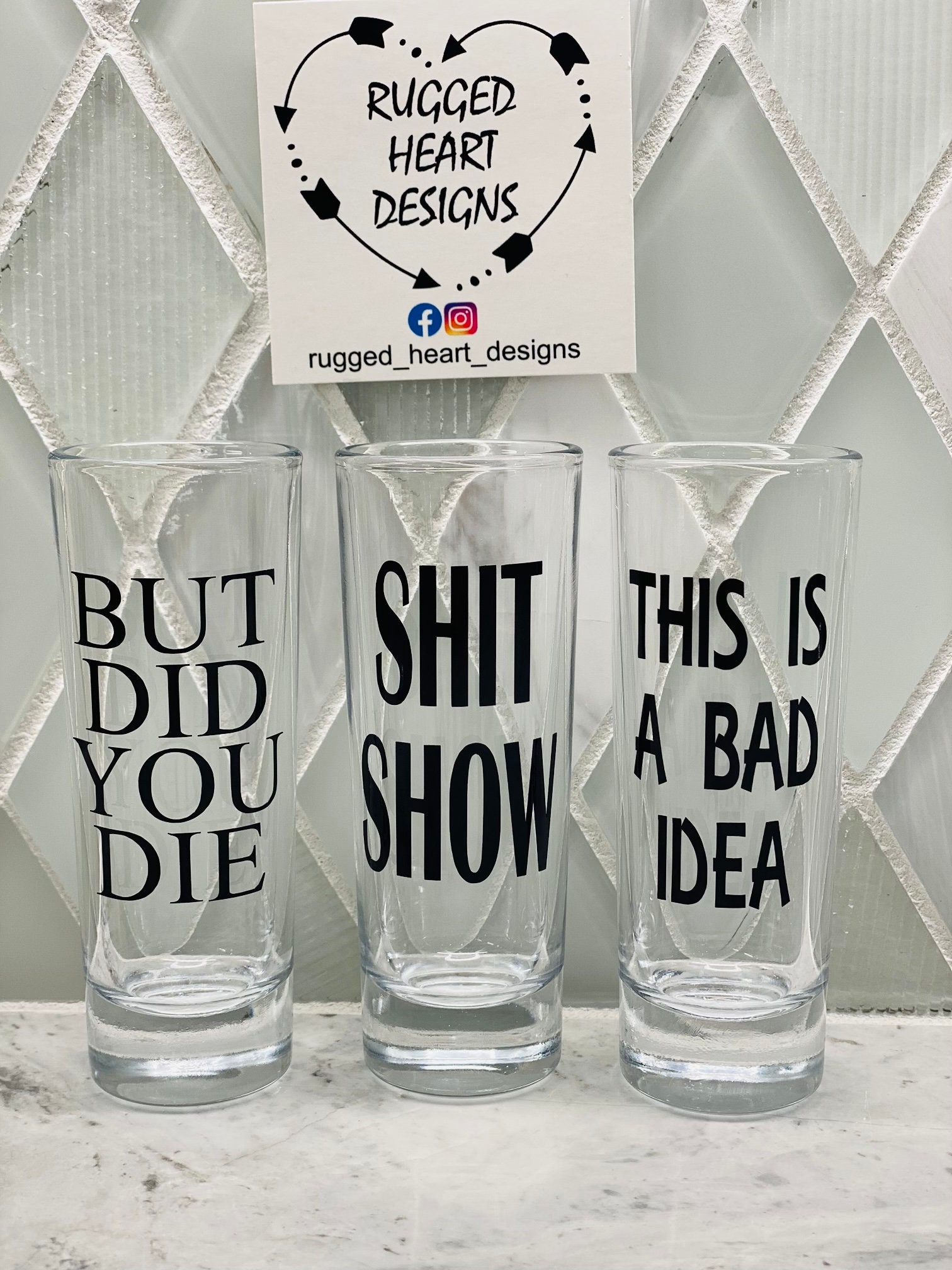 Funny Shot Glasses Girls Trip Shit Show Glass but Did You Etsy