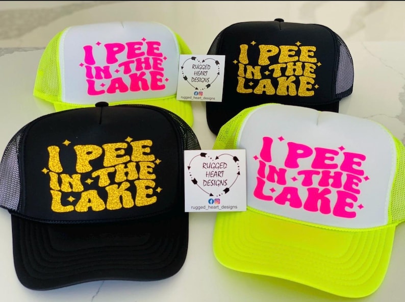 I Pee In The Lake Trucker hat, Funny Summer, Custom Lake Hat, Lake Life, Vacation, Boating, Summer Vibes, Camping, Fishing Lake Hat. imagem 12