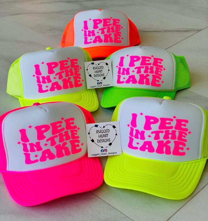 I Pee In The Lake Trucker hat, Funny Summer, Custom Lake Hat, Lake Life, Vacation, Boating, Summer Vibes, Camping, Fishing Lake Hat. imagem 10
