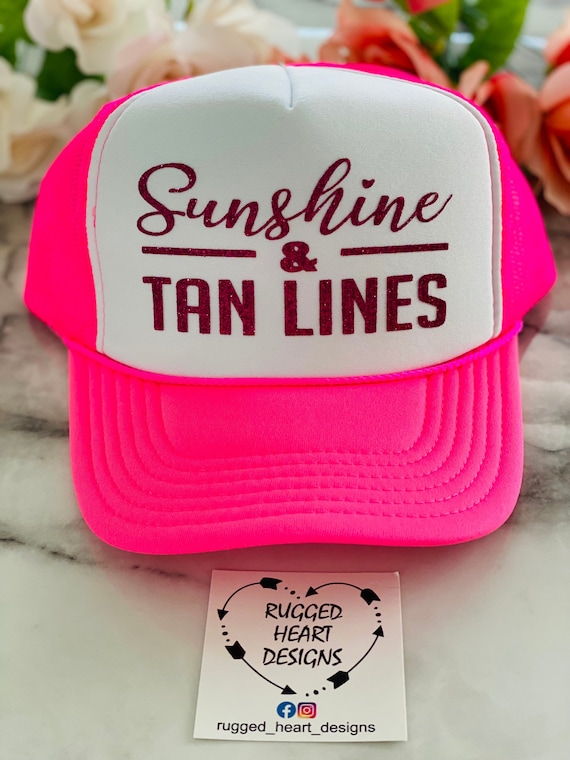 Sunshine And Tan Lines Trucker hat, Lake Hat, River Hat, Girls Trip, Best Friend Gift, Trucker Hat, Beach Trip, Family Vacation Hat.