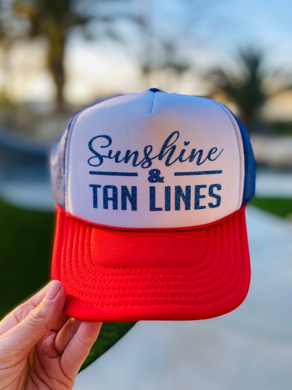 Sunshine and Tan Lines Trucker Hat, Lake Hat, River Hat, Girls