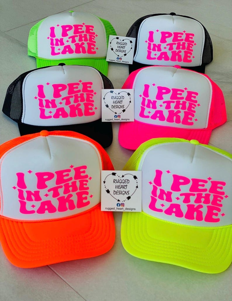 I Pee In The Lake Trucker hat, Funny Summer, Custom Lake Hat, Lake Life, Vacation, Boating, Summer Vibes, Camping, Fishing Lake Hat. imagem 11
