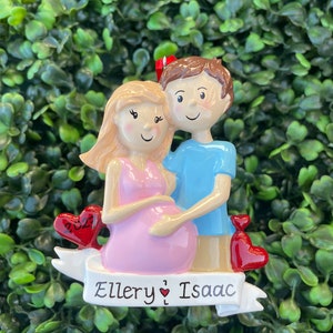 EXPECTING COUPLE Ornament | Pregnancy Ornament • Mom and Dad to Be Ornament • Personalized • Expecting Parents Ornament • Pregnancy