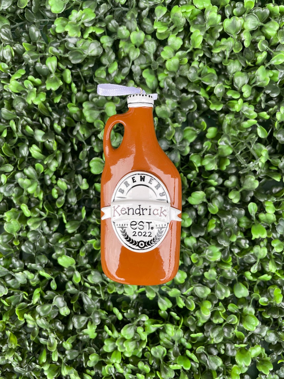 BEER GROWLER Ornament Hand Personalized Ceramic Christmas Ornament