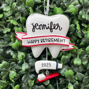 TOOTH Ornament | Personalized Tooth Ornament • Ceramic Ornament Handwritten • Dental Office Ornament • Hygienist Ornament • Dental Ornament image 1
