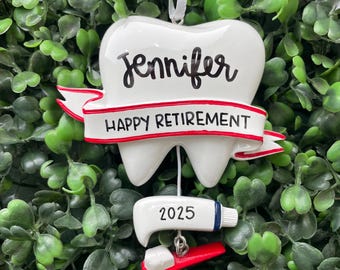 TOOTH Ornament | Personalized Tooth Ornament • Ceramic Ornament Handwritten • Dental Office Ornament • Hygienist Ornament • Dental Ornament