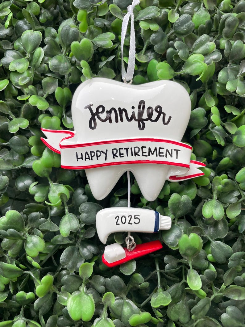 TOOTH Ornament | Personalized Tooth Ornament • Ceramic Ornament Handwritten • Dental Office Ornament • Hygienist Ornament • Dental Ornament image 1