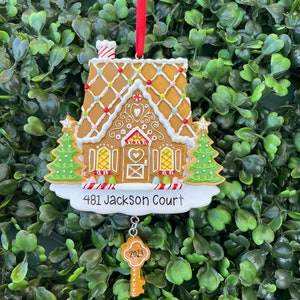 GINGERBREAD HOME Ornament | Personalized Gingerbread House Ornament •