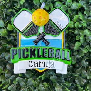 PICKLEBALL Ornament | Hand Personalized • Christmas Ornament Handwritten • Tree Ornament • Pickle Ball Player • Pickleball Player