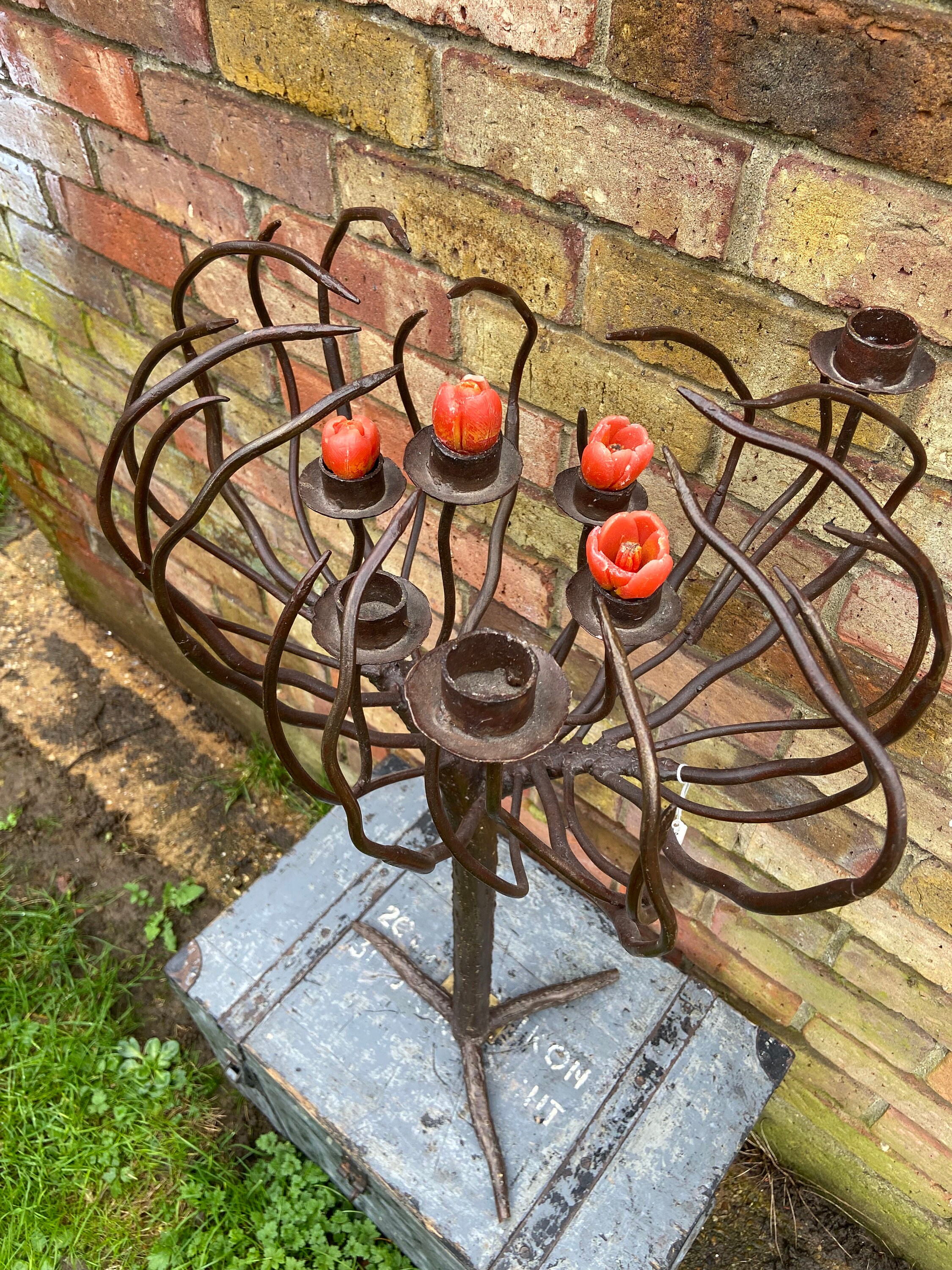 Vintage 1950s French Wrought Iron Tealight/ Candlestick Tree Etsy