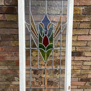 Antique Art Deco Large Stained Glass Window NO CRACKS