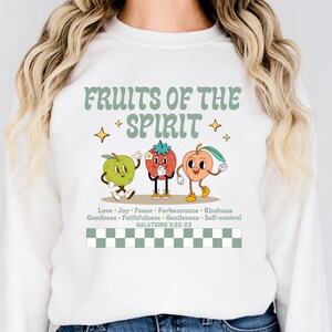Andens frukter PNG sublimeringsdesign, utskrivbar kristen t-shirtdesign, grafik för tryck, retro DTF-design för kristna kvinnor bild 2