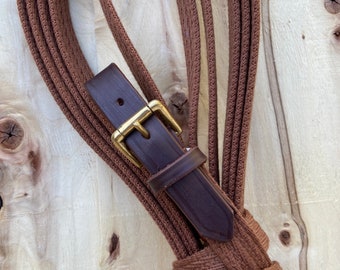 Klassische Longe aus gewebtem Gurtband schwarz oder braun