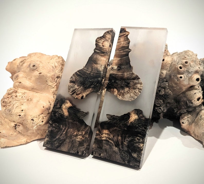 Knife Scale Burl and Epoxy Resin Knife Scales Stabilized Etsy