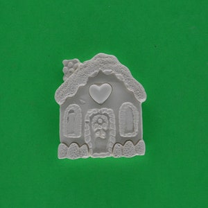 Cute Holiday Christmas Mini Gingerbread House, Ceramic Bisque Unpainted Ready to Paint DIY