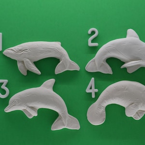 Dolphin, Whales, Manatee, Different Styles, Ceramic Bisque Unpainted Ready to Paint DIY