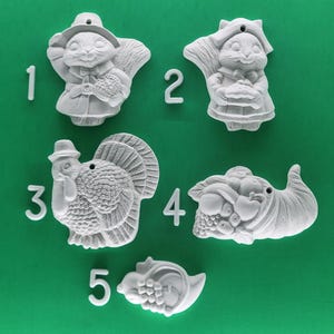 Fall and Thanksgiving Pilgrims, Turkey, Cornucopia! Various Styles, Unpainted Ready to Paint DIY