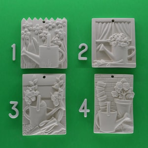 Garden Ornaments, Pin, Magnet or Applique, Ceramic Bisque Unpainted Ready to Paint DIY
