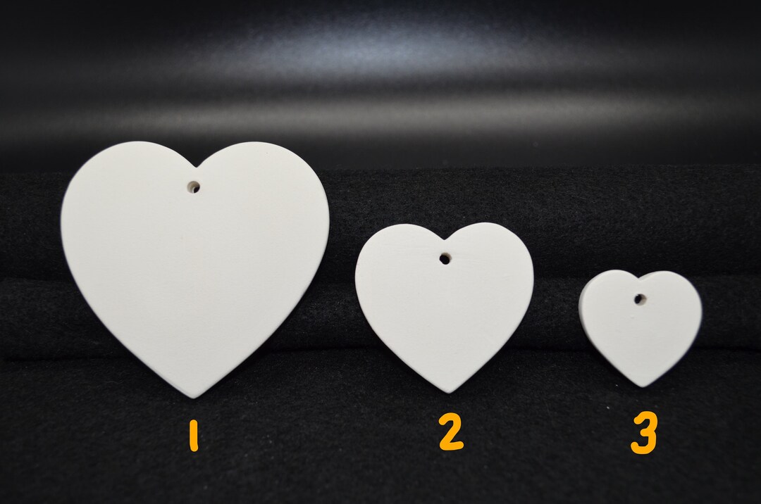 Hearts Various Sizes Ceramic Bisque Unpainted Ceramics Ready Etsy