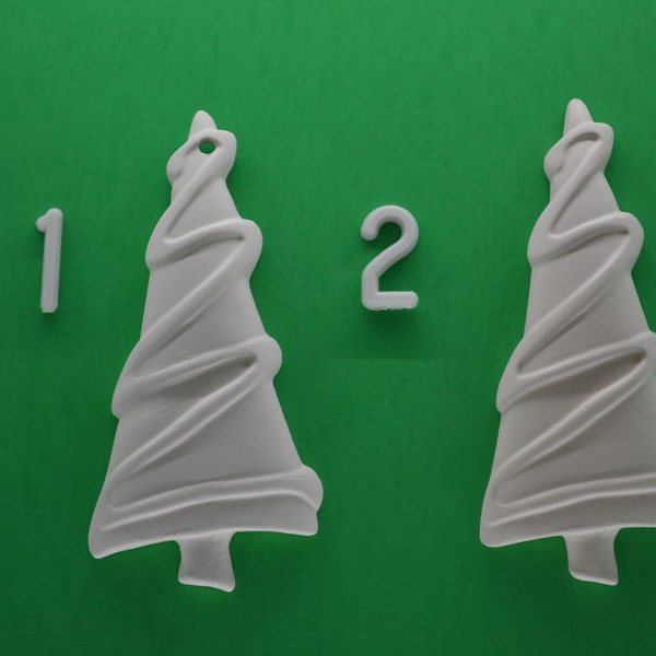 Christmas Tree Ornament, Magnet or Pin, Ceramic Bisque Unpainted Ready to Paint DIY