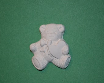 Valentine's Mini Bear, So Cute! Ceramic Bisque Unpainted Ready to Paint DIY