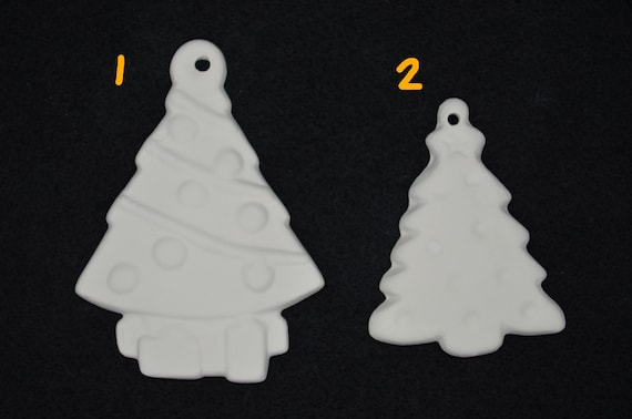 Holiday Tree Ornaments for Christmas. Ceramic Bisque Unpainted Ready to  Paint DIY 