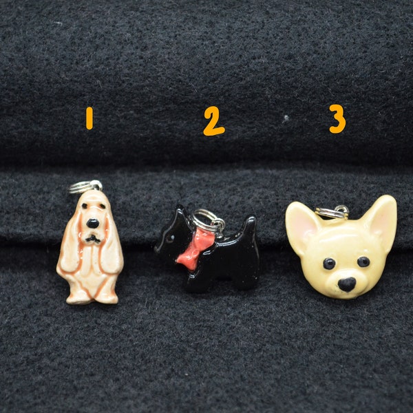 Mini Dog Pendants. Hound Dog, Scottie, and Chihuahua. Great for kids necklace.