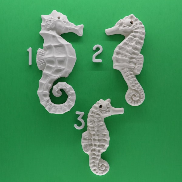 Sea Horses, Various Styles, Ceramic Bisque Unpainted Ready to Paint DIY