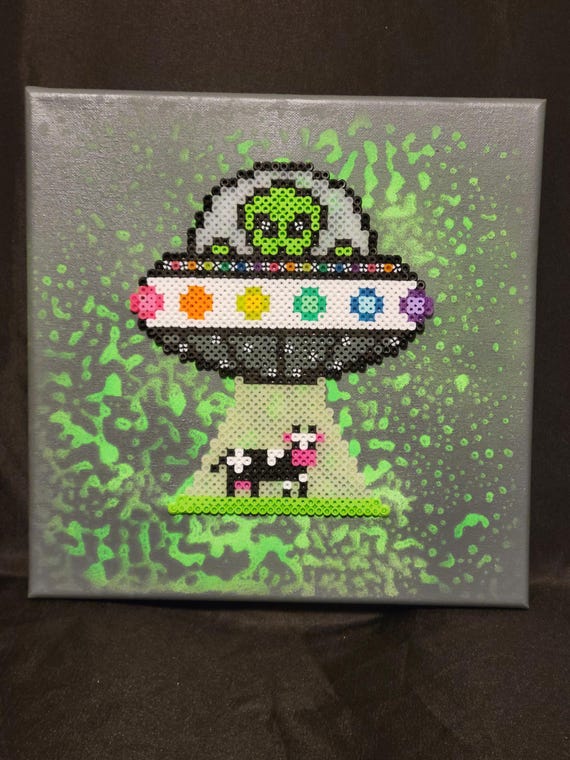 Custom Perler Bead Artwork. Alien, Bettlejuice, Red Skull and Two