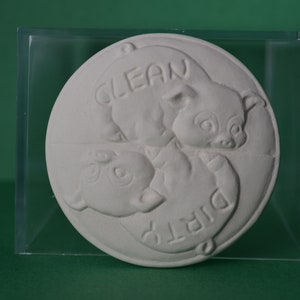 Dishwasher Magnet, Clean or Dirty, Ceramic Bisque Unpainted Ready to Paint DIY