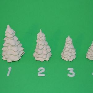Christmas Trees, 3D, Various Sizes, Ceramic Bisque Unpainted Ready to Paint DIY