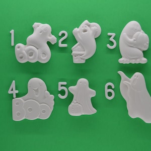 Ghosts, Various Styles, Halloween, Ceramic Bisque Unpainted Ceramics Ready to Paint DIY