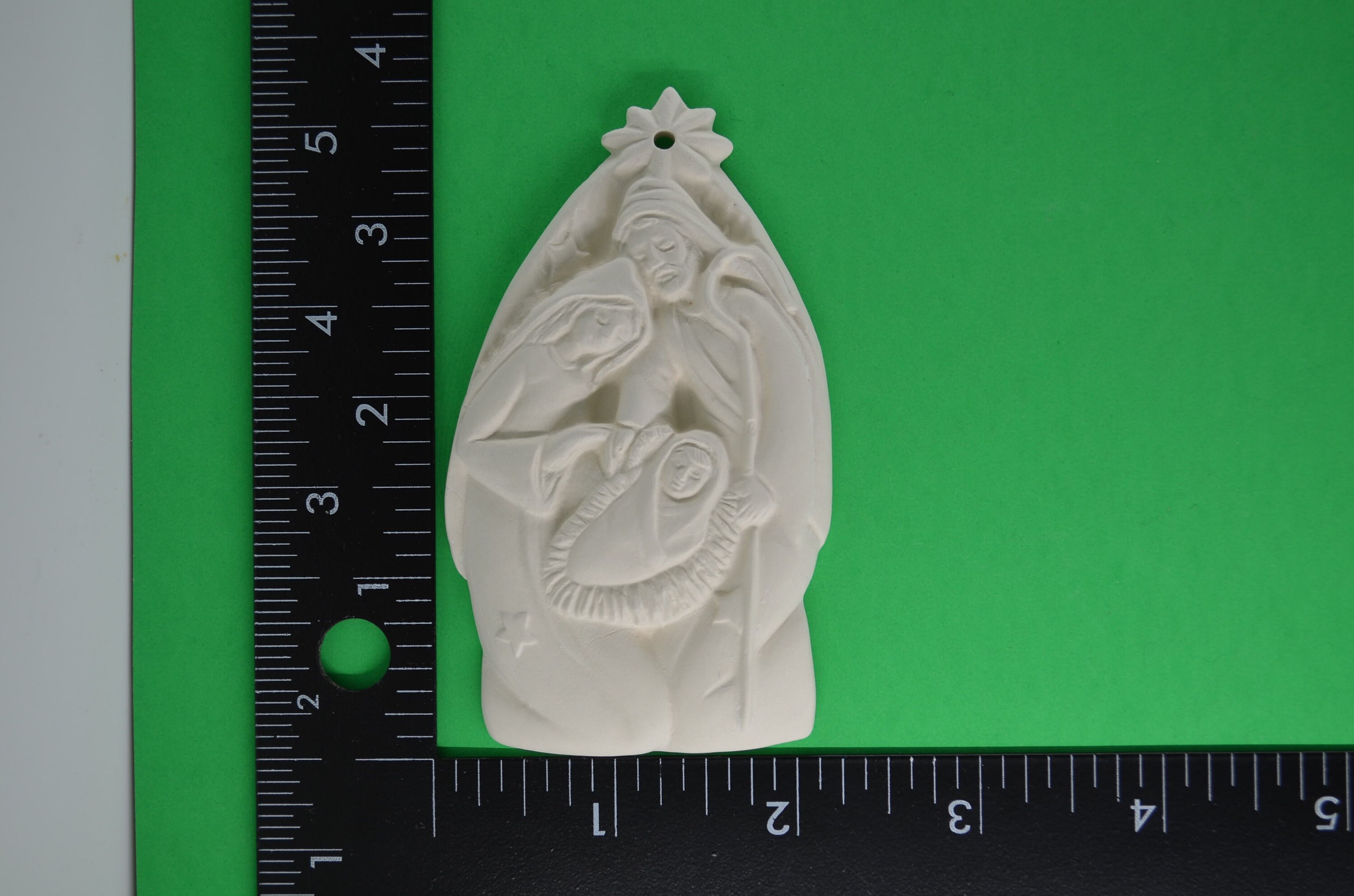 Nativity Holiday Christmas Ornament two sizes. Ceramic Bisque Etsy